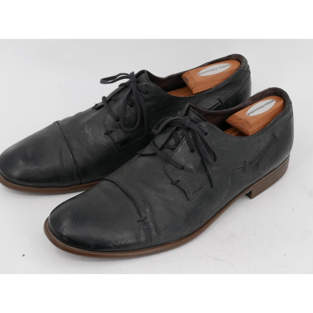 John Varvatos U.S.A. Shoes Black Leather Cap Toe Derby Men's Size 12 A4988